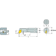 Boring bar set SDUCL 10-12-16mm, 3-piece, 93°, for II DC..0702.., IC