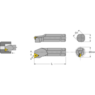 Boring bar S25T PTFN-L-16 setting angle 90°, for turning inserts TNM.1604..