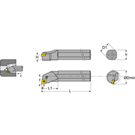 Boring bar S40V PCLN-L-16, 95°, for CNM.1606..