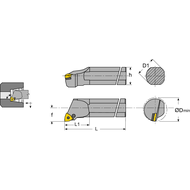 Boring bar S16R PWLN-L-06 setting angle 95°, for turning inserts WNM.0604..