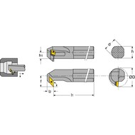 Boring bar S32T SVLBC-R-16 setting angle 95°, for turning inserts VC..1604..