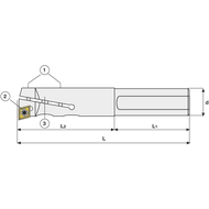 Precision boring bar, adjustable, Ø10-12mm (1xCC..0602..) Weldon Ø10mm