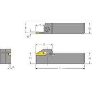 Tool holder DDG-L 2020-3 (longitudinal turning and grooving, external) W=3mm