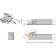 Clamp mounting AMA-L 25-40-3 T13 (axial grooving, Ø40-50mm) W=3mm