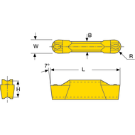 Recessing insert, full r DGT-N 3,00-1,50 DC7400 (long. turning, grooving) W=3mm