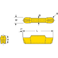 Recessing insert, full r DGTI-N 3,00-1,50 DC7400 (int. long. turn., groov.)W=3mm