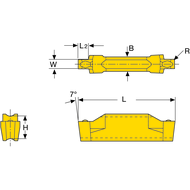 Cutting insert DGP-N 1,00-0,00 DC7400 (for circlips)