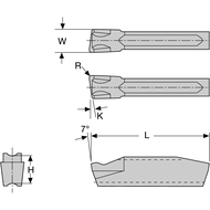 Cutting insert DS-C-3-6L DC554 left (deep groov. + parting-off) one-sided W=3mm