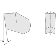 Recessing insert KGTR-2-8D DC340 uncoated, K=8°, right