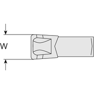 Recessing insert KGTR-2-8D DC340 uncoated, K=8°, right