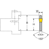 Recessing blade AH101 26 1 (parting-off and deep grooving) W=1,6mm, Ømax. 35mm