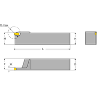 Tool holder AHR 201 1212 3 (parting-off and grooving) W=3,1mm, max. 32mm