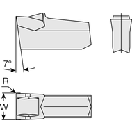 Recessing insert AIMF 2N HC3630 coated, for axial grooving