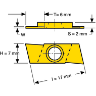 Grooving and parting-off insert SARA-MINI GIE-7-GP-2,0 RN P25 uncoated