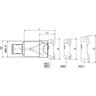 MHD twin-cutter boring bar TS 16/16 MHD'16 Ø18-22mm (insert holder S... 16)