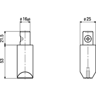 MHD base holder P 25.63 (SFTP 25 + 32) L=63mm