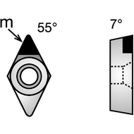 CBN turning insert DCGW 70202 ABC10/F sharp-edged