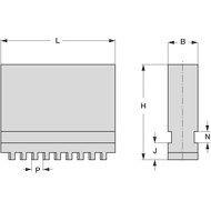 Block jaws (can be hardened) for three-jaw lathe chuck no. 4050010100 (100mm)