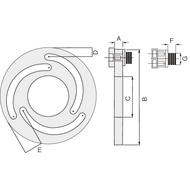 Unscrewing device for 3 jaw power chucks for chuck Ø135mm