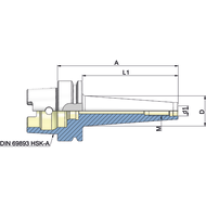 Fräsaufnahme für Einschraubfräser DIN69893 HSK-A100, 8mm A=79mm, L=50mm