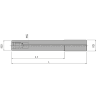 Solid carbide extension MSN-M6-12-S10C, str. shank, offset