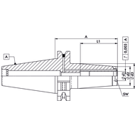 Shrink fit holder DIN69871A SK40 Ø3, A=80mm, Goldring JetSleeve 2®