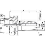 Shrink fit holder DIN69893 HSK-A63 Ø3, A=90mm, Goldring JetSleeve 2®