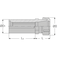 Collet chuck ER25 str. shank, 20mm, 1,5-16mm A=50mm