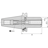 High-precision chuck DIN69871ADB SK40, 2-8mm A=65mm