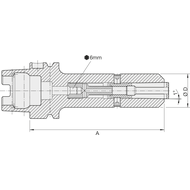 HG-Spannfutter DIN69893 HSK-A100, 2-8mm A=120mm