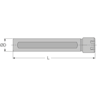 Collet chuck extension, straight 16mm ER11M, 0,5-7mm A=149mm