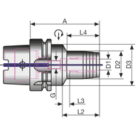 Hydro-Dehnspannfutter DIN69893 HSK-A63, 32mm kurze schlanke Ausführung