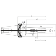 Hydraulic expansion chuck 3° DIN69871AD SK40, 3mm A=120mm ultra-slim version