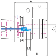 High-performance hydraulic expansion chuck DIN69893 HSK-A100, clamp 32mm, A=80mm