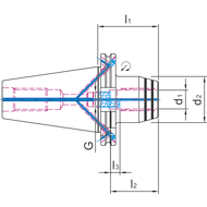 High-performance hydraulic expansion chuck DIN69871 SK40, clamp 20mm, A=80mm