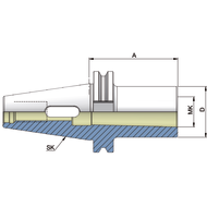 Adapter sleeve (DIN6383) DIN69871AD SK40, MT1 A= 50 mm