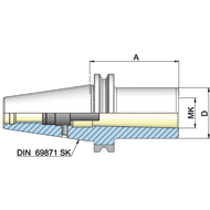 Adapter sleeve (DIN6364) DIN69871AD SK40, MK1 A=50mm