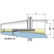 Adapter sleeve/reducing bush DIN69871A SK40-SK30 A=50mm