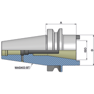 Adapter sleeve/reducing bush MAS403AD BT40-BT30 A=60mm