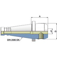 Milling cutter holding fixture (DIN6359) DIN2080 SK40, 6mm A=50mm