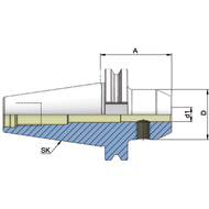 Milling cutter holding fixture (DIN6359) DIN69871AD SK40, 6 mm A= 50 mm