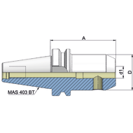 Milling cutter holding fixture (DIN6359) MAS403AD BT40, 10mm A=100mm