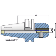 Milling cutter holding fixture (DIN6359) MAS403AD BT40, 6mm A=50mm with CB