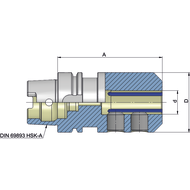 Milling cutter holding fixture (DIN6359) DIN69893 HSK-A63, 32mm A=110mm with CB