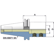 Tool holder for indexable insert drill DIN69871AD SK40, d=20mm A=65mm D=40mm