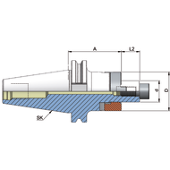 Combination shell-type milling cutter arbour DIN69871AD SK40, 16 mm A= 55 mm