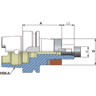 Combination shell-type milling cutter arbour DIN69893 HSK-A100, 16mm A=60mm