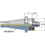 Transverse slot shell-type milling cutter arbour DIN2080 SK40, 16mm A=30mm 30m