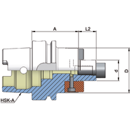 Transverse slot shell-type milling arbour DIN69893 HSK-A100, 16mm A=50mm with CB