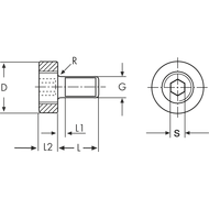 Cutter retaining screw M8 for arbour 16mm (strong locking effect)